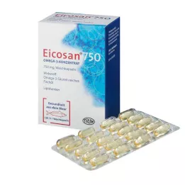 EICOSAN 750 Omega-3 koncentrato minkštos kapsulės, 120 vnt