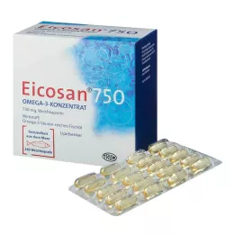 EICOSAN 750 Omega-3 koncentrato minkštos kapsulės, 240 vnt
