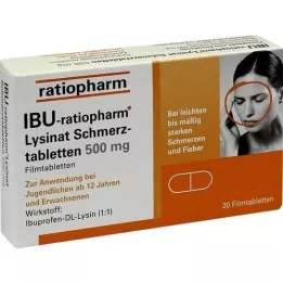 IBU-RATIOPHARM Lizinato skausmo tabletės 500 mg, 20 vnt