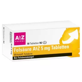 FOLSÄURE AbZ 5 mg tabletės, 50 vnt