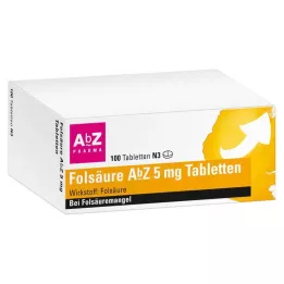 FOLSÄURE AbZ 5 mg tabletės, 100 vnt