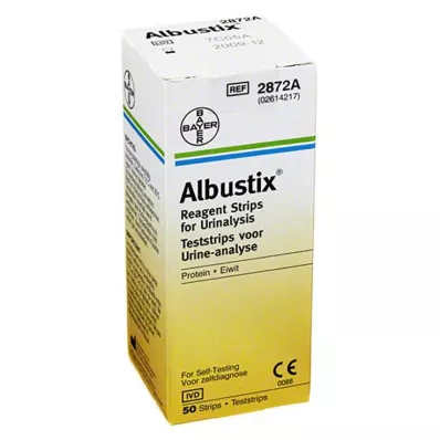 ALBUSTIX Bandymo juostelės, 50 vnt ALBUSTIX Bandymo juostelės, 50 vnt