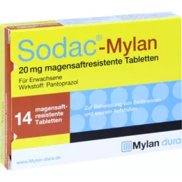 SODAC Mylan skrandyje neirios tabletės, 14 vnt