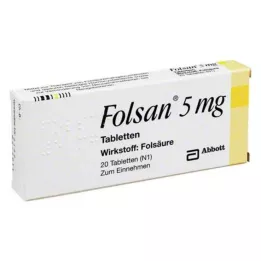 FOLSAN 5 mg tabletės, 20 vnt