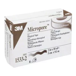 MICROPORE Vilnos pleistras 5 cm x 9,1 m oda 1533-2, 6 vnt