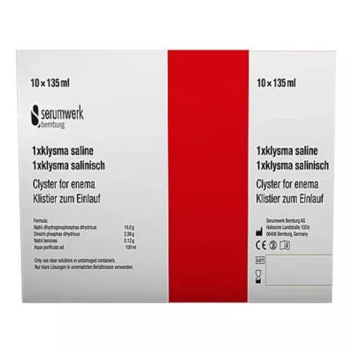 KLYSMA 1x fiziologinis tirpalas, 10x135 ml