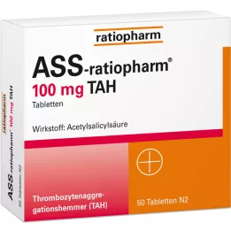 ASS-ratiopharm 100 mg TAH tabletės, 50 vnt