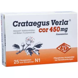 CRATAEGUS VERLA Cor 450 mg plėvele dengtos tabletės, 25 vnt
