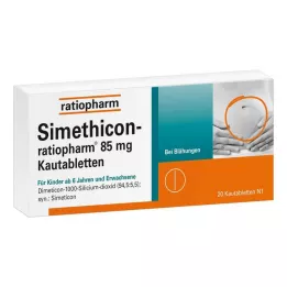 SIMETHICON-ratiopharm 85 mg kramtomosios tabletės, 20 vnt