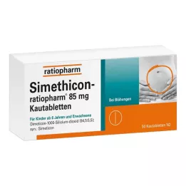 SIMETHICON-ratiopharm 85 mg kramtomosios tabletės, 50 vnt