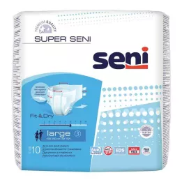 SUPER SENI Kelnės nuo šlapimo nelaikymo suaugusiems 3 L dydis, 10 vnt