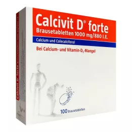 CALCIVIT D forte šnypščiosios tabletės, 100 vnt