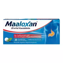 MAALOXAN 25 mVal kramtomosios tabletės, 20 vnt