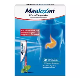 MAALOXAN 25 mVal suspensija, 20x10 ml