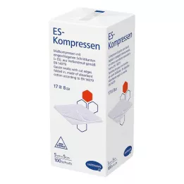 ES-KOMPRESSEN nesterilus 5x5 cm 8 krypčių, 100 vnt