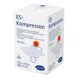 ES-KOMPRESSEN nesterilus 7,5x7,5 cm 8 krypčių, 100 vnt