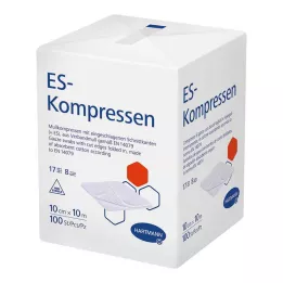 ES-KOMPRESSEN nesterili 10x10 cm 8 krypčių, 100 vnt