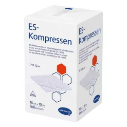 ES-KOMPRESSEN nesterili 10x10 cm 12 krypčių, 100 vnt