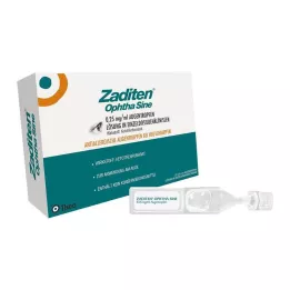 ZADITEN ophtha sine 0,25 mg/ml akių lašai vienkartinė dozė, 20 vnt