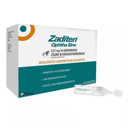 ZADITEN ophtha sine 0,25 mg/ml akių lašai vienkartinė dozė, 50 vnt