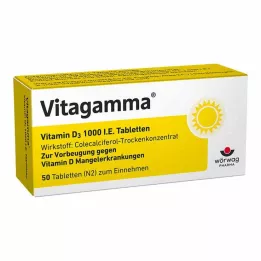 VITAGAMMA Vitaminas D3 1000 TV tabletės, 50 vnt
