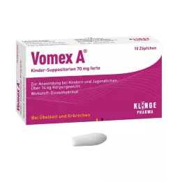 VOMEX A Vaikiškos žvakutės 70 mg forte, 10 vnt