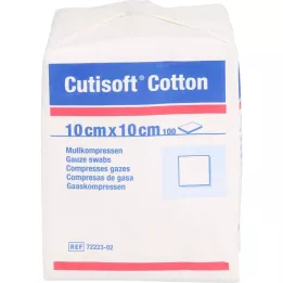 CUTISOFT Medvilnės kompresas 10x10 cm nesterilus, 100 vnt
