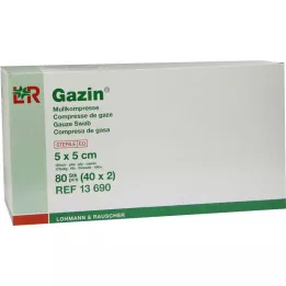 GAZIN Marlės komp. 5x5 cm sterilus 12 sluoksnių, 40X2 vnt