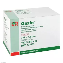 GAZIN Plyšiniai kompresai 7,5x7,5 cm sterilūs 8 sluoksniai, 50x2 vnt