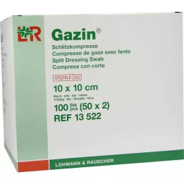 GAZIN Plyšiniai kompresai 10x10 cm sterilūs 8 sluoksniai, 50x2 vnt