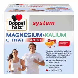 DOPPELHERZ Magnio+Kalio citrato sistemos granulės, 40 vnt