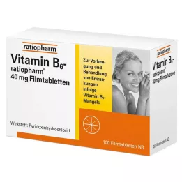 VITAMIN B6-RATIOPHARM 40 mg plėvele dengtos tabletės, 100 vnt