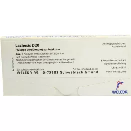 LACHESIS D 20 ampulės, 8X1 ml