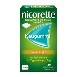NICORETTE 2 mg šviežių vaisių kramtomoji guma, 30 vnt