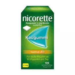 NICORETTE 4 mg šviežių vaisių kramtomoji guma, 105 vnt
