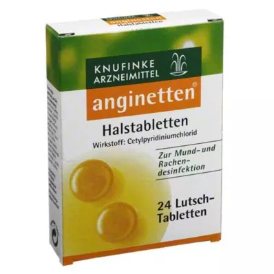 ANGINETTEN Gerklės pastilės, 24 vnt