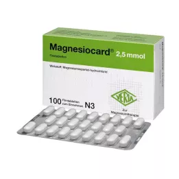 MAGNESIOCARD 2,5 mmol plėvele dengtos tabletės, 100 vnt