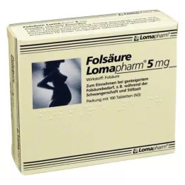 FOLSÄURE LOMAPHARM 5 mg tabletės, 100 vnt