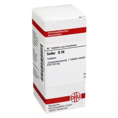 SULFUR D 30 tablečių, 80 vnt SULFUR D 30 tablečių, 80 vnt