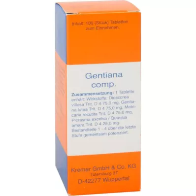 GENTIANA COMP.Tabletės, 100 vnt