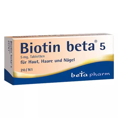 BIOTIN BETA 5 tabletės, 20 valandų BIOTIN BETA 5 tabletės, 20 valandų