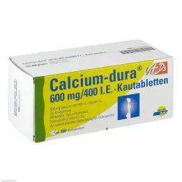 CALCIUM DURA Vit D3 600 mg/400 I.E. kramtomosios tabletės, 100 vnt