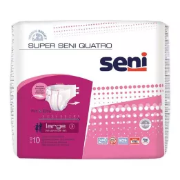 SUPER SENI Quatro nelaikymo kelnės 3 L dydis, 10 vnt