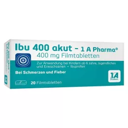 IBU 400 akut-1A Pharma plėvele dengtų tablečių, 20 vnt