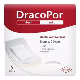 DRACOPOR Žaizdos tvarstis 8x10 cm sterilus, 5 vnt