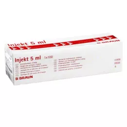 INJEKT Solo švirkštas 5 ml Luer ekscentrinis PVC-be, 100X5 ml