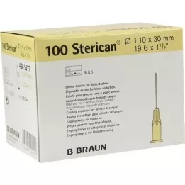 STERICAN Kaniulės 19 Gx1 1/4 1,1x30 mm, 100 vnt