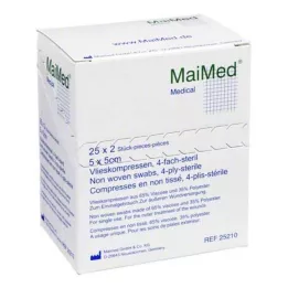 VLIESKOMPRESSEN 5x5 cm sterilus, 25X2 vnt