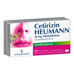 CETIRIZIN Heumann 10 mg plėvele dengtos tabletės, 20 vnt