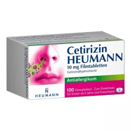 CETIRIZIN Heumann 10 mg plėvele dengtos tabletės, 100 vnt